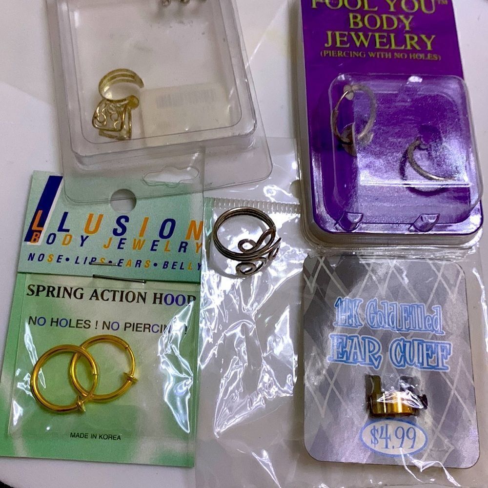 Lot of body jewelry-no pierce clips- earrings hoops cuffs